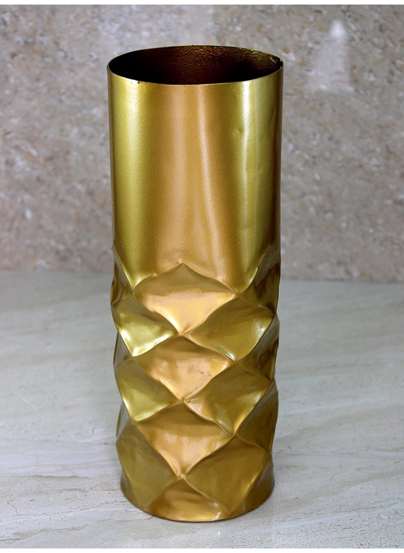 ESPLANADE eSplanade Metal Flower Vase Flower Pot Holder Decorative Showpiece Home Decor Golden 11 Inches  - Image 4