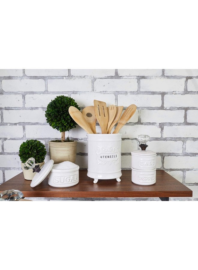 Mud Pie Door Knob Sugar Bowl, White 5.85H X 6.7L X 6.35W - Image 2