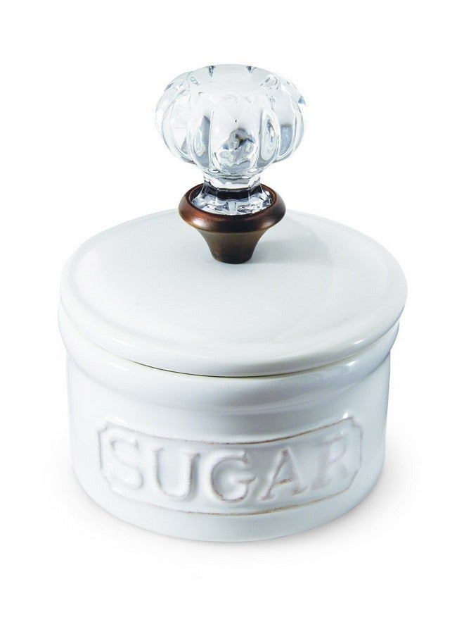 Mud Pie Door Knob Sugar Bowl, White 5.85H X 6.7L X 6.35W - Image 3