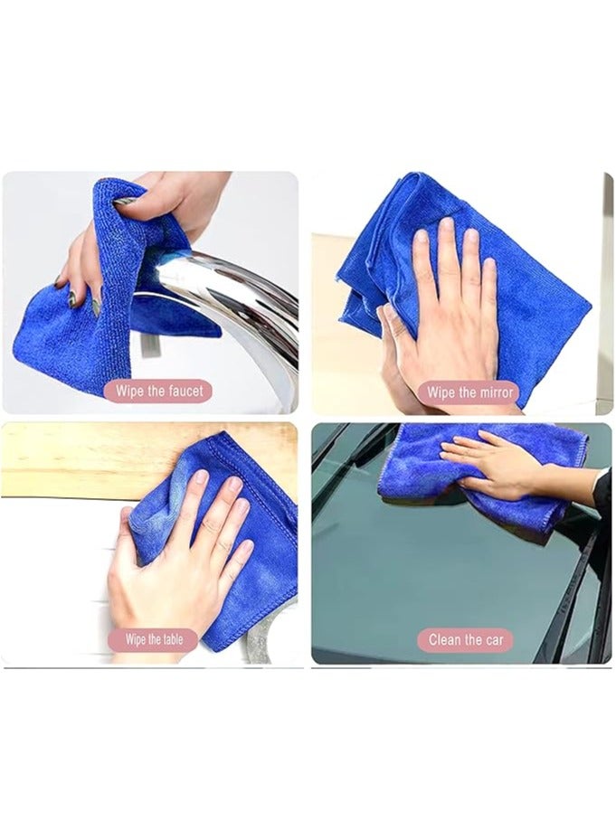 general Small Microfiber Cleaning Cloth Blue 8packs 9.8 in x 9.8 in,Lint Free Rags Reusable for House,Streak 8pack - Image 2