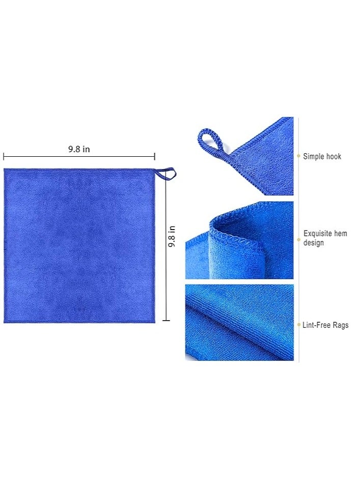 general Small Microfiber Cleaning Cloth Blue 8packs 9.8 in x 9.8 in,Lint Free Rags Reusable for House,Streak 8pack - Image 4
