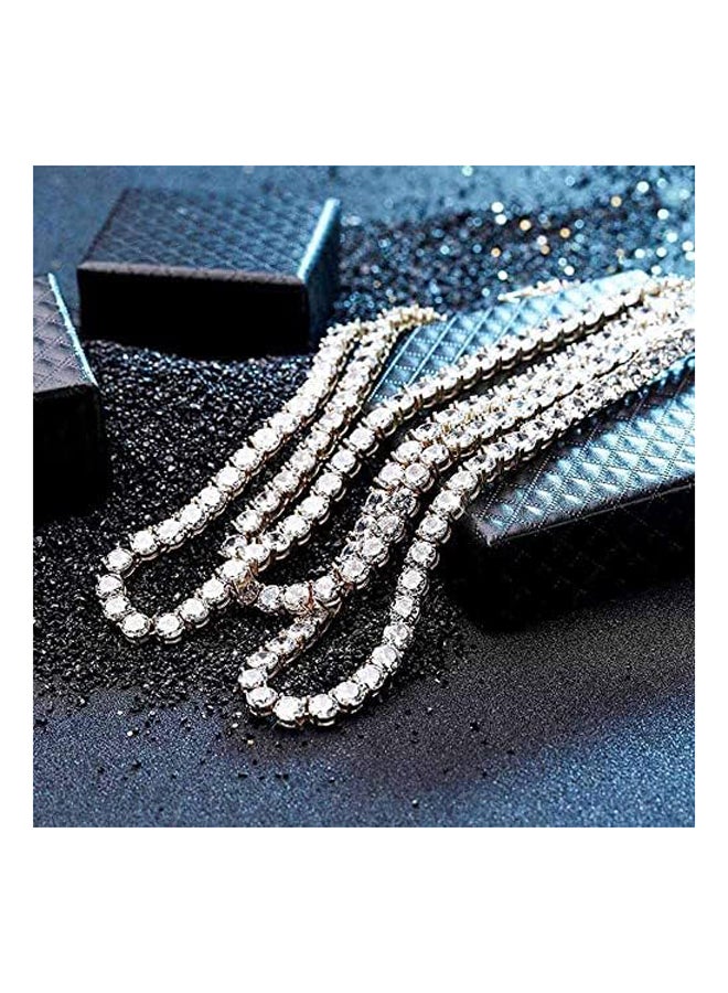 HUAMING 5mm Iced Out Tennis Chain Bracelet Necklace Set with Cross Pendant  Hip Hop Link Gold Plated Bling Bracelet with AAA Cubic Zirconia Diamond - Image 3