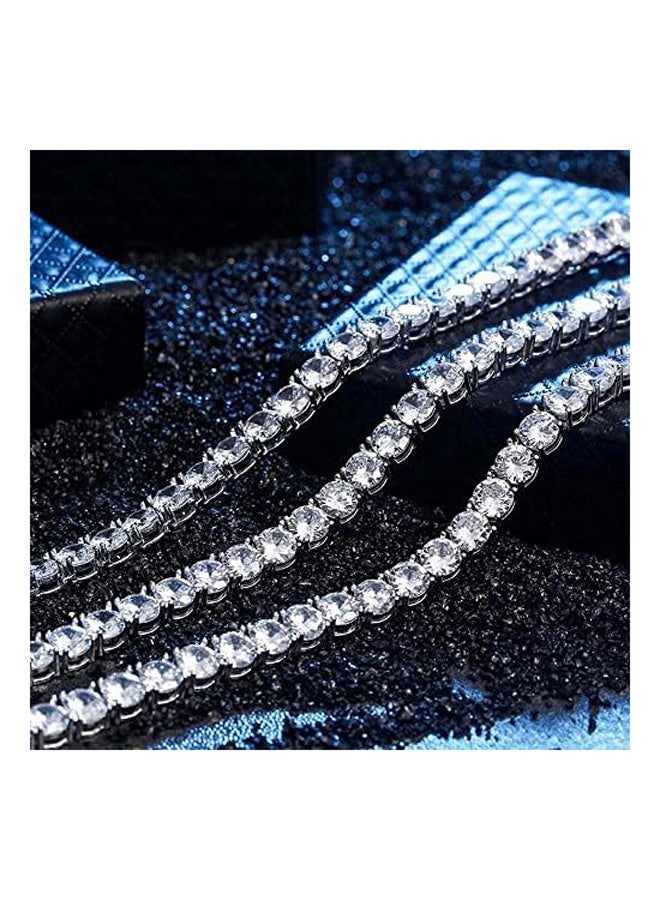 HUAMING 5mm Iced Out Tennis Chain Bracelet Necklace Set with Cross Pendant  Hip Hop Link Gold Plated Bling Bracelet with AAA Cubic Zirconia Diamond - Image 2