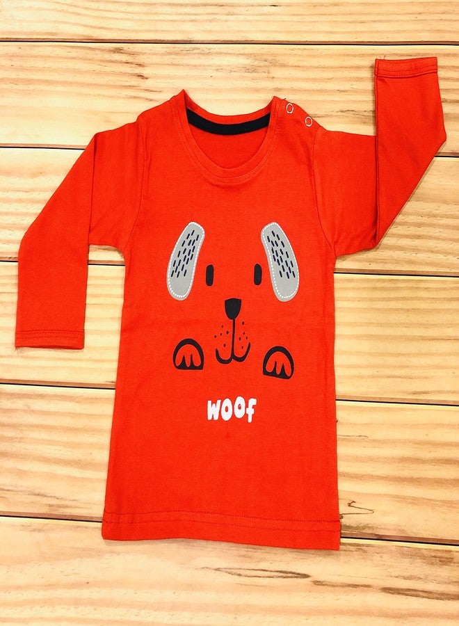 Infantbond Baby Boy's & Baby Girl's Full Sleeves T-Shirt | Touch Button T-Shirts (Pack of 4) (9-12 Months) - Image 3