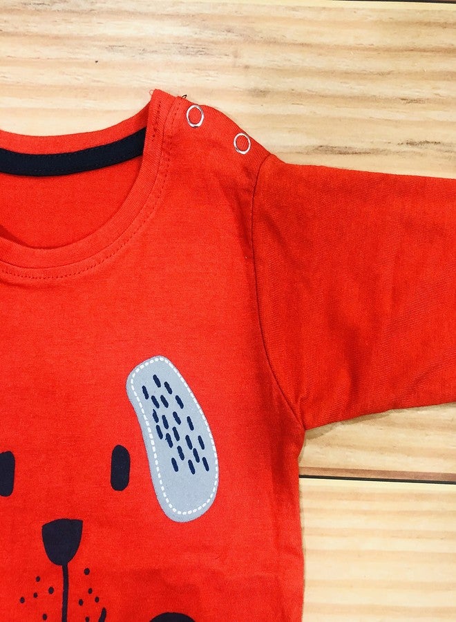 Infantbond Baby Boy's & Baby Girl's Full Sleeves T-Shirt | Touch Button T-Shirts (Pack of 4) (9-12 Months) - Image 4