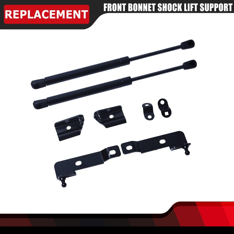 FEXON Pair of Front Bonnet Hood Shock Rod Kit Gas Charged Shock Dampers Spring Struts Bar Compatible with Nissan Navara Frontier D40 Pathfinder Xterra 2004-2018 - Image 4