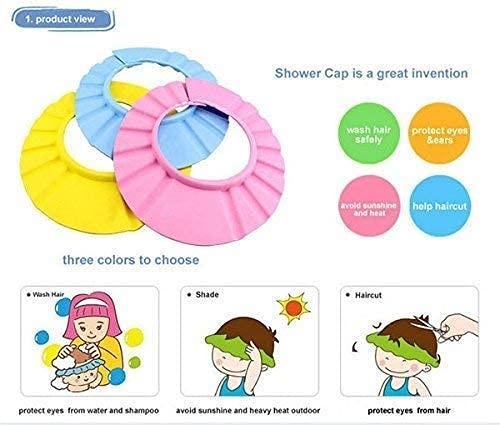 Ramya Bathing Adjustable Hat Safe Shampoo Shower Bathing Protection Bath Cap for Toddler, Baby, Kids, Children (Multi Color ) - Image 5