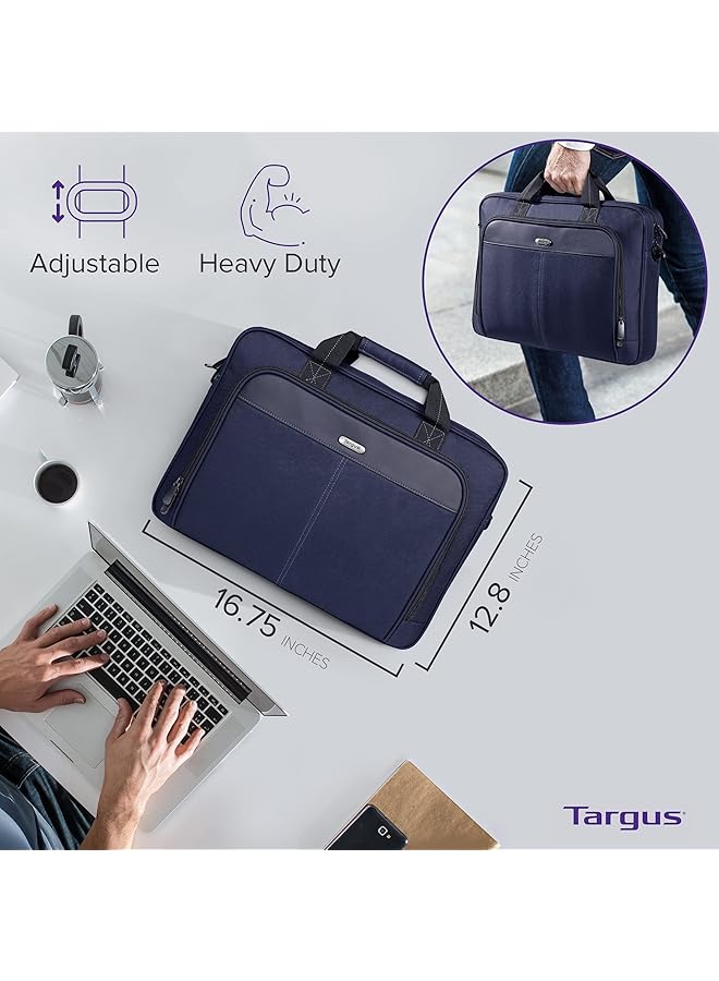 targus Unisex Adult Slim Briefcase With Crossbody Shoulder Bag 16" Classic Topload Notebook Carrying Case - Image 2