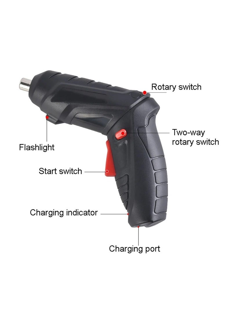 DubaiGallery - Cordless Screwdriver, Rechargeable Power Screwdriver Practical Electric Screwdriver with Various Bits, 600mAh Battery Screwdriver, for Repair Maintenance - Image 1