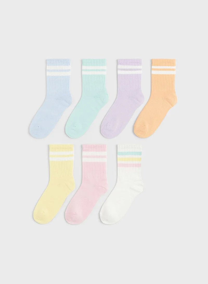 H&M Kids 7 Pack Crew Socks