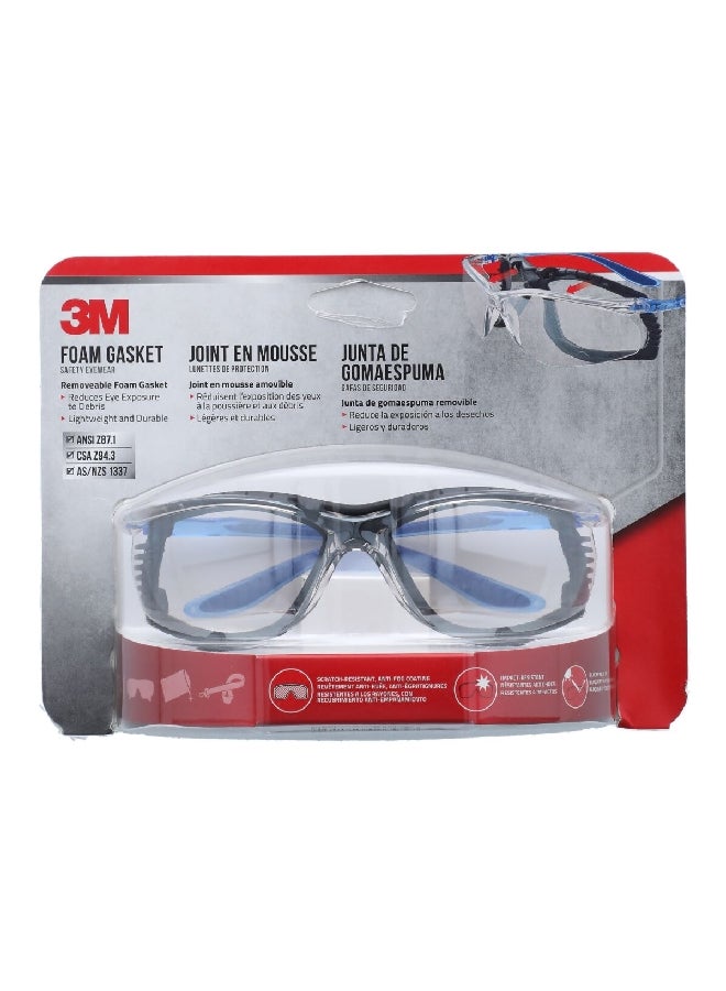 3M Anti-Fog Foam Gasket Safety Eyewear Glasses Black and Blue 47200H1-DC - Image 1