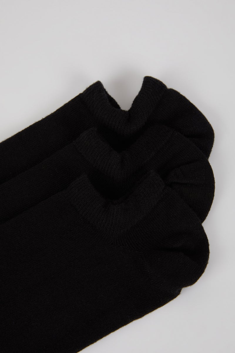 DeFacto Black Man Men's Cotton 3-pack Sneaker Socks Casual - Image 3