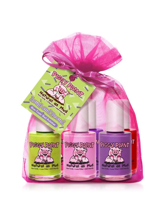 بيجي باينت طلاء أظافر للفتيات غير سام بنسبة 100%، آمن ولم يتم الإساءة إلى الحيوانات في تصنيعه، نباتي ومنخفض الرائحة للأطفال بصوت عالٍ وفخور (مجموعة 6 طلاء) - Image 1