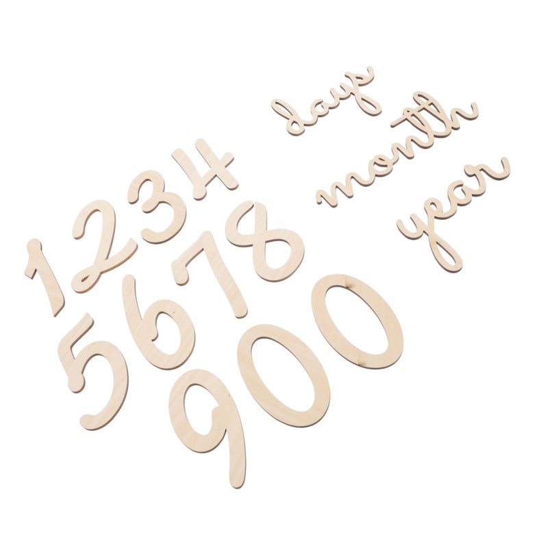 Wooden Month Chips For Baby Photos 14 Pieces Set Newborn Milestone Decor - Image 2