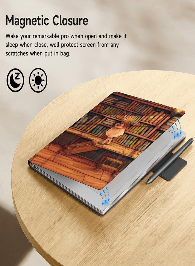 Ayotu Remarkable Paper Pro Case, Premium PU Leather Folio with Pen Buckle, Smart Magnetic Cover for Remarkable Paper Pro 11.8", with Premium Membership (The Library) - Image 5