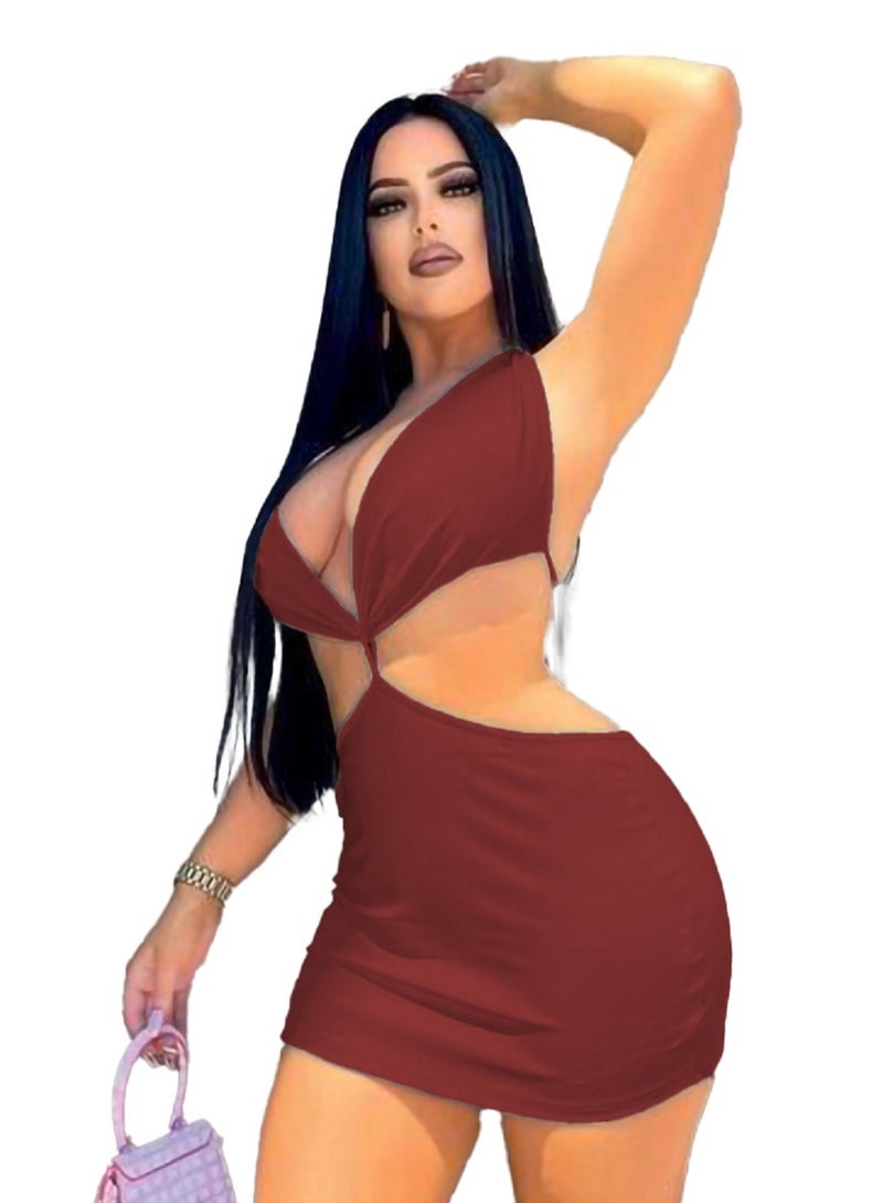 MANIKAN Soft nightgown for women, two slits at the waist and the bra, short, sleeveless  - Image 1