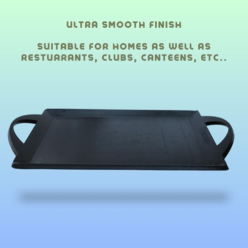 Trilonium Triple Seasoned Iron Fish Fry Griddle Tawa 30 x 30 cms, Ultra Smooth, 4.3 Kgs - Image 4