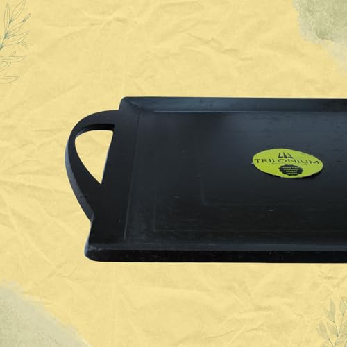 Trilonium Triple Seasoned Iron Fish Fry Griddle Tawa 30 x 30 cms, Ultra Smooth, 4.3 Kgs - Image 5