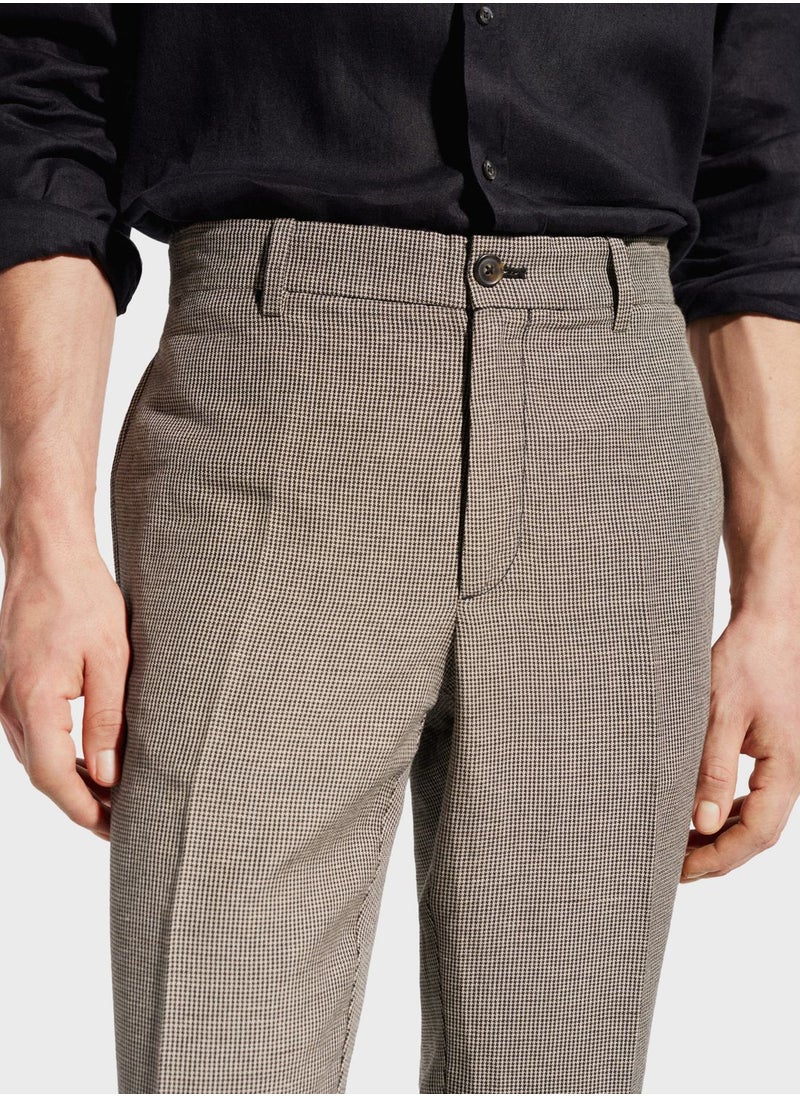 Mango Man - Checkred Regular Fit Pants - Image 1