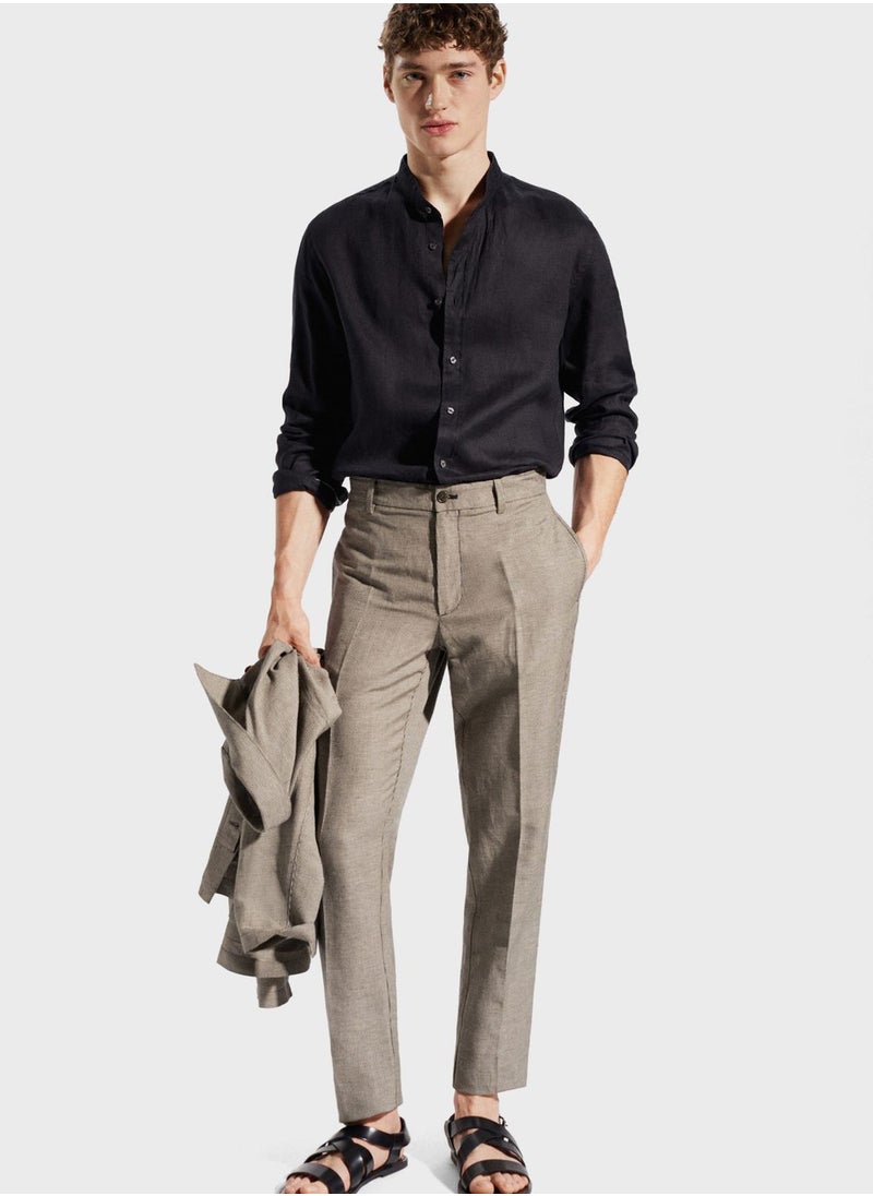 Mango Man - Checkred Regular Fit Pants - Image 1