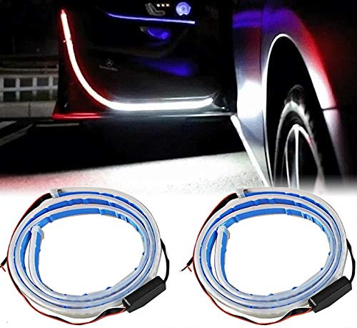 Selifaur - 2 Pieces (Red and Ice Blue) 144 LED Strobe Flashing Anti Rear-end Collision Safety Car Door Opening Warning Lights for - XUV 500 2015 - Image 2