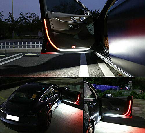 Selifaur - 2 Pieces (Red and Ice Blue) 144 LED Strobe Flashing Anti Rear-end Collision Safety Car Door Opening Warning Lights for - XUV 500 2015 - Image 5