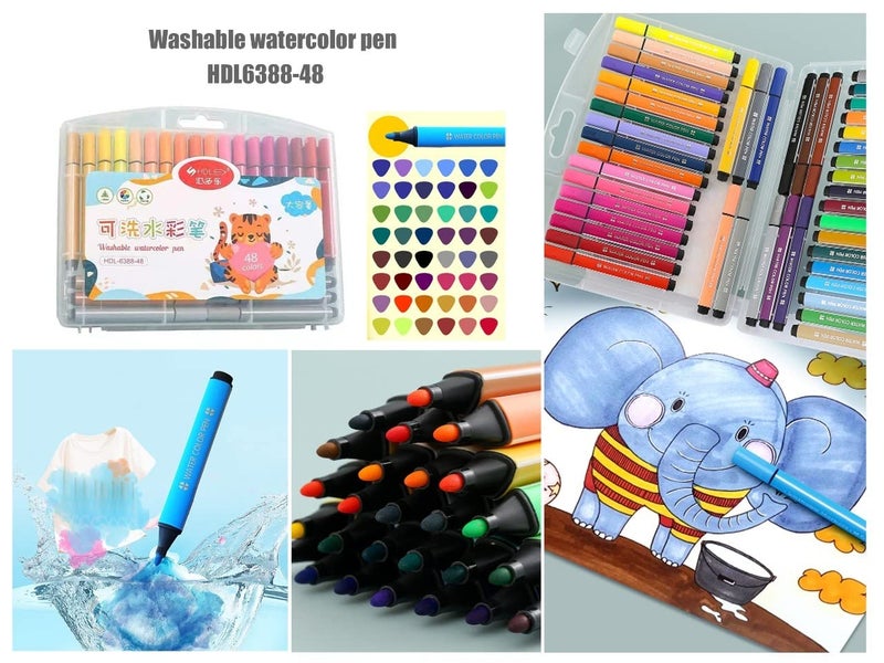 Mayatra's Water color Pens 24 Pcs Set,Washable Non-Toxic, Organic Water Colors, Vibrant Water Colour Pens For Painting - Image 5
