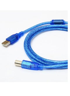 ماركة غير محددة كيبل طابعة USB نوع B ذكر الى A ذكر USB 2.0 لطابعات كانون ابسون اتش بي اس زد جيانغز محول رقمي تناظري USB 3 متر (ازرق 0.)  - Image 1