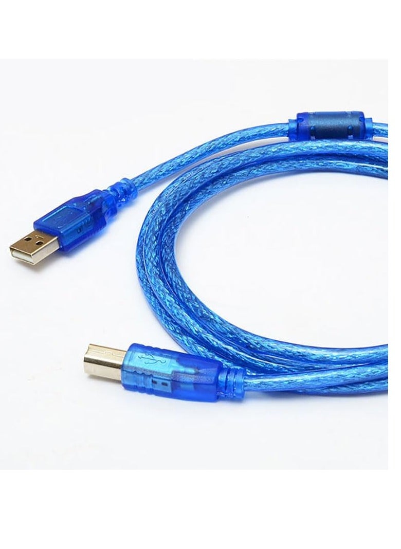 Generic USB Printer Cable USB Type B Male to A Male USB 2.0 Cable for Canons Epsons HPs ZJIANGs Label Printer DAC USB Printer 3m (Blue 0.)  - Image 1