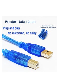 ماركة غير محددة كيبل طابعة USB نوع B ذكر الى A ذكر USB 2.0 لطابعات كانون ابسون اتش بي اس زد جيانغز محول رقمي تناظري USB 3 متر (ازرق 0.)  - Image 2