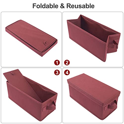 UENTIP CD Storage Boxes - Pack of 2 DVD CD Case Storage Container holds 60 CDs in full jewel cases, 120 CDs in slim cases, and 330 discs in CD sleeves - 13.2" x 5.9" x 5.3",(2pack-red) - Image 4