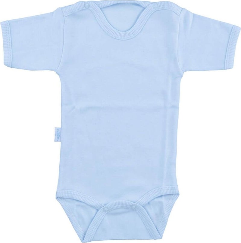 Sebi Baby Blue Body Cotton Half Sleeve Snap Bodysuit SB156
