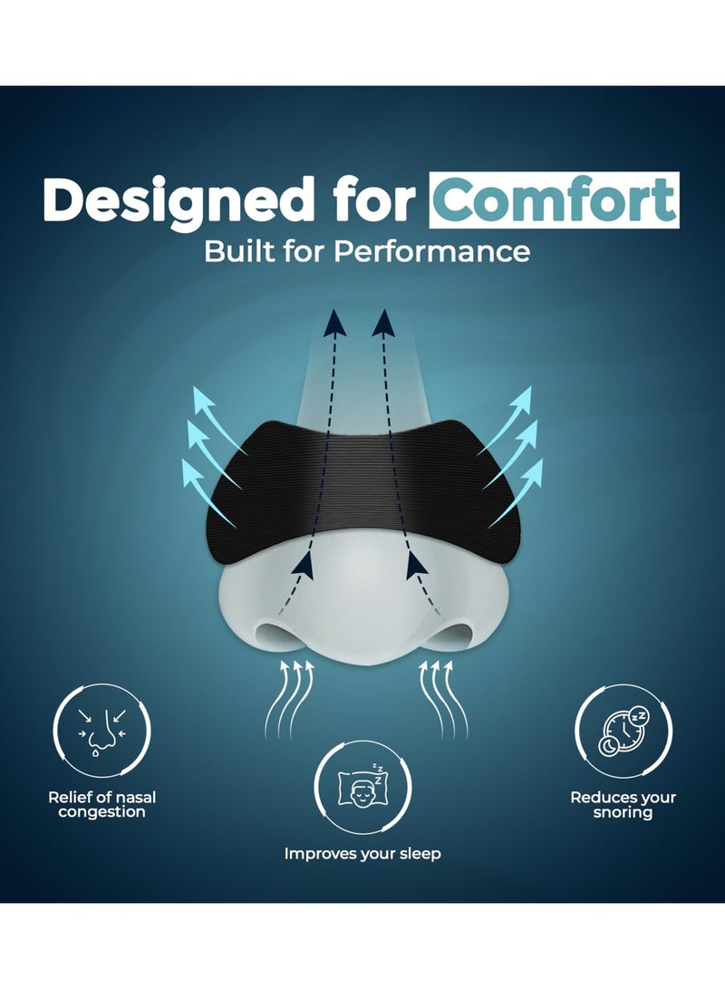 Chillspace 60pcs Performance Breathing Nasal Strips - Oil & Sweat Proof Adhesive - Athletic Nose Patch for Snoring & Sleeping - Black, Wide Body, Universal Fit, Extra Strength(Black) - Image 2