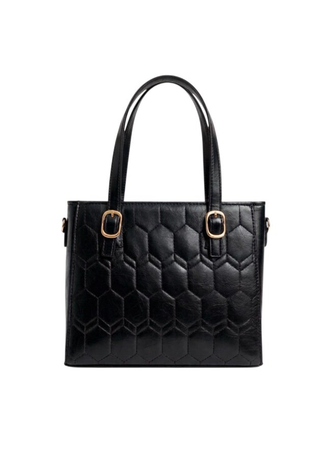 "Women Top Handle Handbag – Elegant Quilted Leather Tote Bag for Women, Fashion Shoulder & Crossbody Purse, Small Structured Ladies Handbag for Work, Party & Daily Use, Square " - Image 1