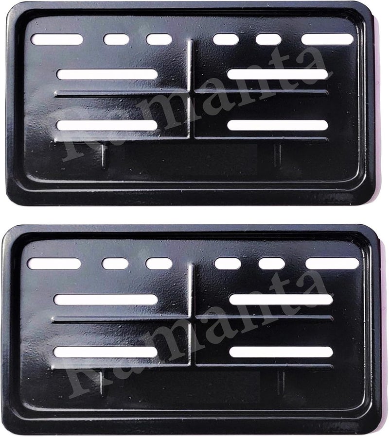 Ramanta Activa Number Plate Frame | Metal Body Motorbike High Security Number Plate Frame Holder Protector HSRP Frames Compatible with for Activa (Front-Rear Set of 2) (Size 21.8 x 12.5 cm, Black) - Image 1