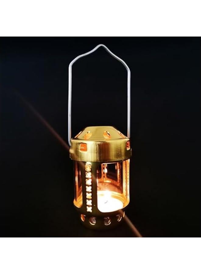 Candle Lantern, Night Fishing Hanging Outdoor Camping Candle Lamp, Metal Decorative Candle Lanterns, Vintage Hanging Lantern (Gold) - Image 2