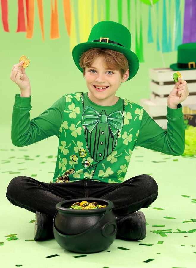 BesserBay Child Girl's St. Patrick's Holiday Soft Sweatshirt Lucky Long Sleeve Saint Shirt Green Irish Vest Print 10 Years - Image 4