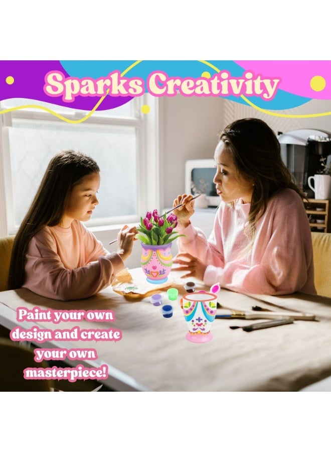 Home Smart Tea party for toddlers DIY paint you own Tea party Accessories 16 Pcs set have Tea Cup, Saucers, Teapot, creamer pot, Paint and Brush Perfect for gift. - Image 4