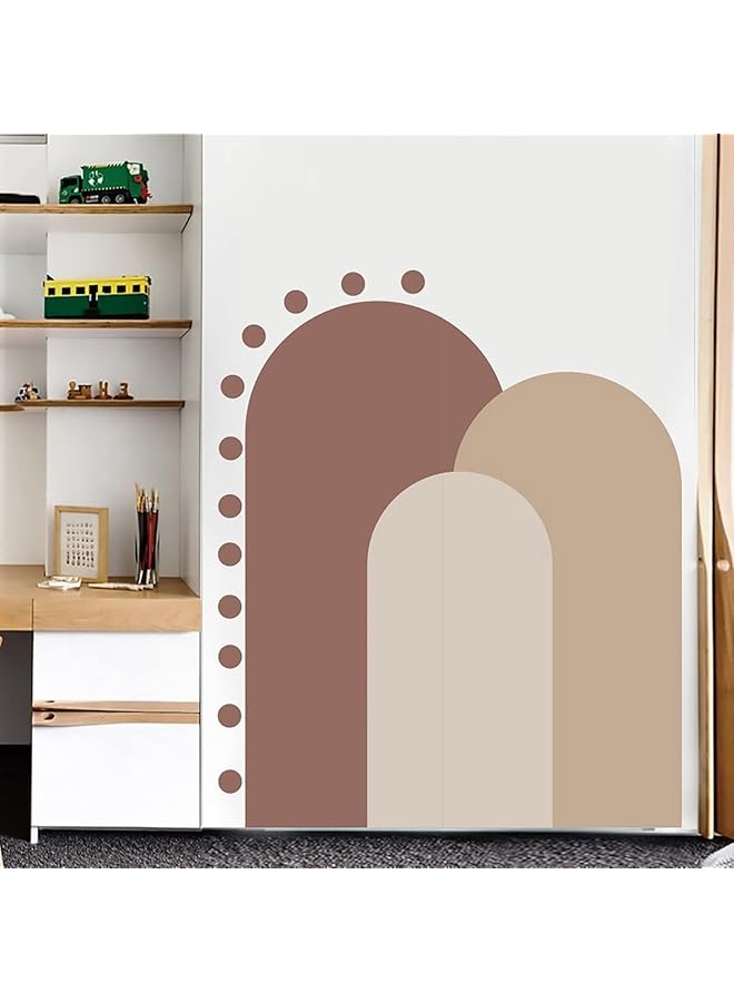 إيروريكس ملصقات حائط كبيرة على شكل قوس بوهيمي، ورق حائط تجريدي بألوان قوس قزح، لغرفة نوم البنات، غرفة الأطفال، ديكور حائط الحضانة - Image 3