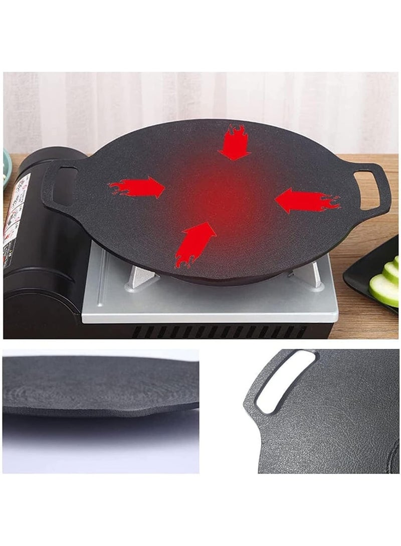Bukela Grill pan Non-Stick  Baking Pan, 8 in 1 Korean BBQ Grill Pan,Non-Stick Granite Coating,Round Griddle Pan, for Both Home and Outdoor stoves Grilling, Frying, Sauteing - Image 5