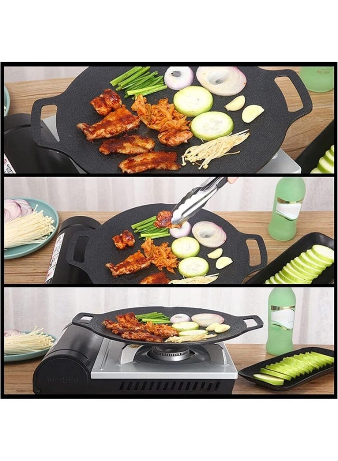 Bukela Grill pan Non-Stick  Baking Pan, 8 in 1 Korean BBQ Grill Pan,Non-Stick Granite Coating,Round Griddle Pan, for Both Home and Outdoor stoves Grilling, Frying, Sauteing - Image 4
