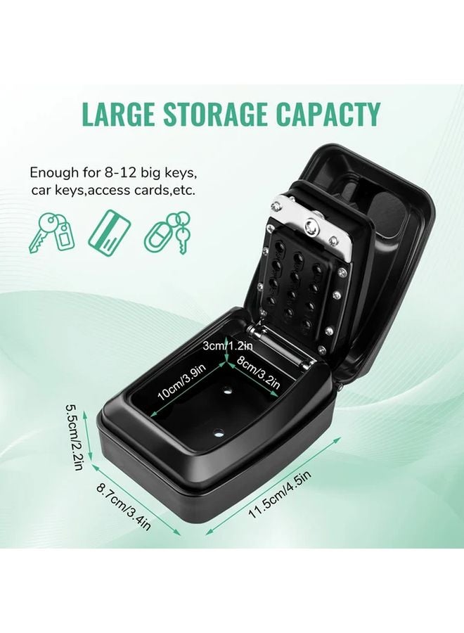 Black Wall Mounted Password Key Box With Screwdriver Key Card Holder Waterproof Industrial Security Lock Metal No Assembly Required - Image 3