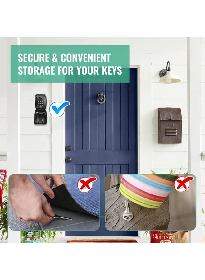 Black Wall Mounted Password Key Box With Screwdriver Key Card Holder Waterproof Industrial Security Lock Metal No Assembly Required - Image 5