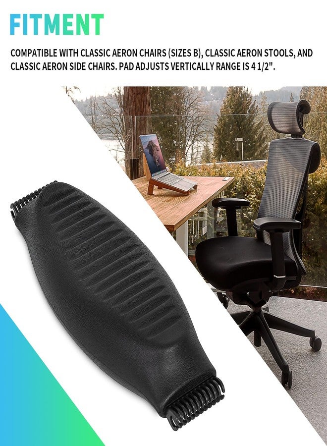 ECOTRIC Lumbar Support Pad Compatible with Herman Miller Classic Aeron Chair Size B, Home Office Seating Support Pad - Graphite/Black - Image 2