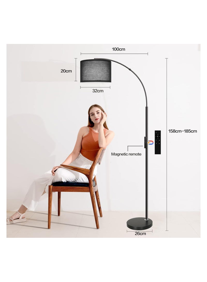 DAX STAR RGB Floor Lamp with 16 Million DIY Colors Marble Base App Supported Magnetic Remote Button Control Timed Off Suitable for Living Room, Bedroom, Office Black 185x100 cm - Image 4