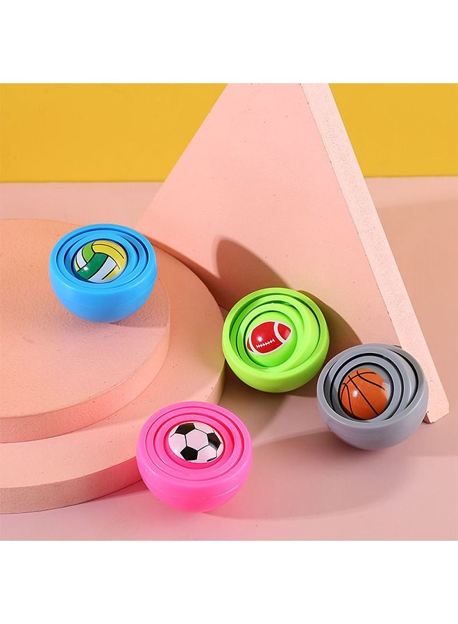 4 قطع ألعاب حركية، قلب لانهائي دوران مضحك كرة ثلاثية الأبعاد، ألعاب صمامات يدوية للأطفال البالغين، قلق -ألعاب إصبع رمادية (وردي/أزرق/رمادي/أخضر) - Image 3