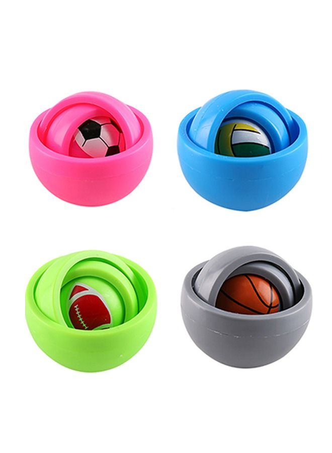 4 قطع ألعاب حركية، قلب لانهائي دوران مضحك كرة ثلاثية الأبعاد، ألعاب صمامات يدوية للأطفال البالغين، قلق -ألعاب إصبع رمادية (وردي/أزرق/رمادي/أخضر) - Image 1