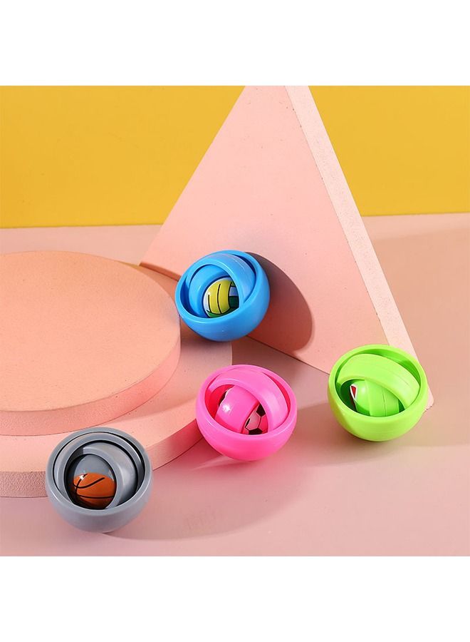 4 قطع ألعاب حركية، قلب لانهائي دوران مضحك كرة ثلاثية الأبعاد، ألعاب صمامات يدوية للأطفال البالغين، قلق -ألعاب إصبع رمادية (وردي/أزرق/رمادي/أخضر) - Image 4