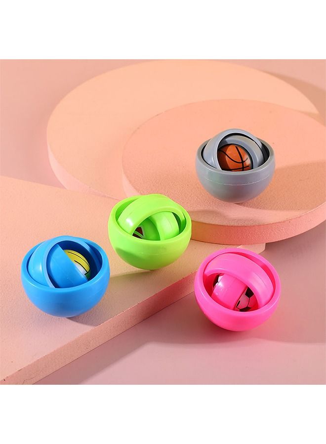 4 قطع ألعاب حركية، قلب لانهائي دوران مضحك كرة ثلاثية الأبعاد، ألعاب صمامات يدوية للأطفال البالغين، قلق -ألعاب إصبع رمادية (وردي/أزرق/رمادي/أخضر) - Image 2