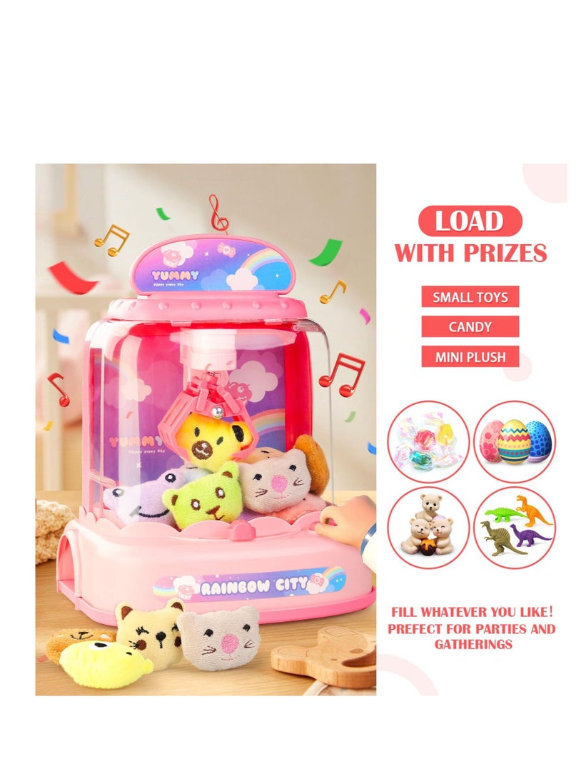 KASTWAVE Claw Machine for Kids,Electronic Arcade Game Indoor Toy with Music Light, Mini Vending Machine Girl Toys, Candy Grabber Toys,Suitable for 3 5 6 7 9 year old Kids Birthday Gift (6 Mini Dolls) - Image 3